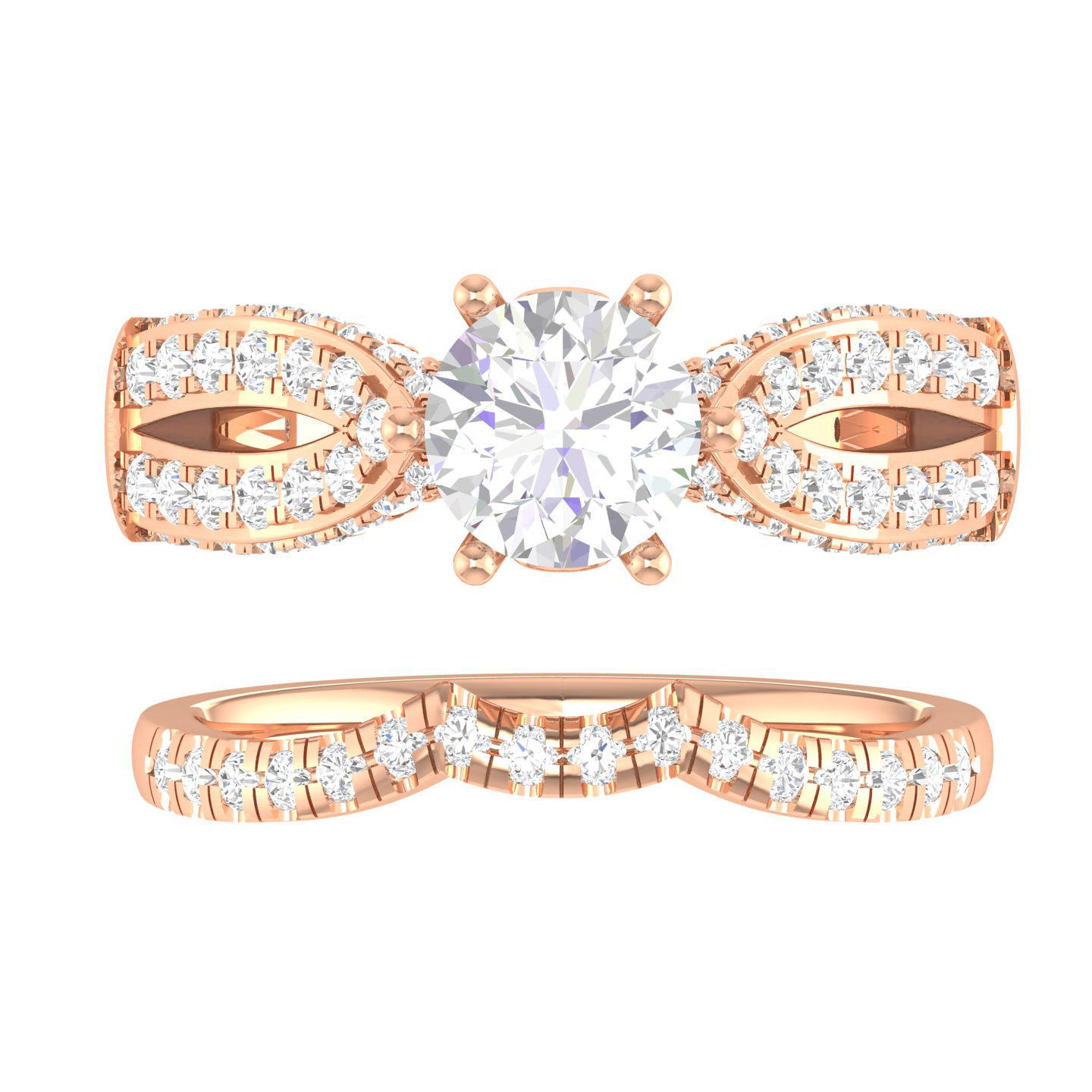 Solitaire Ring with Band - 137195 3D print model_1