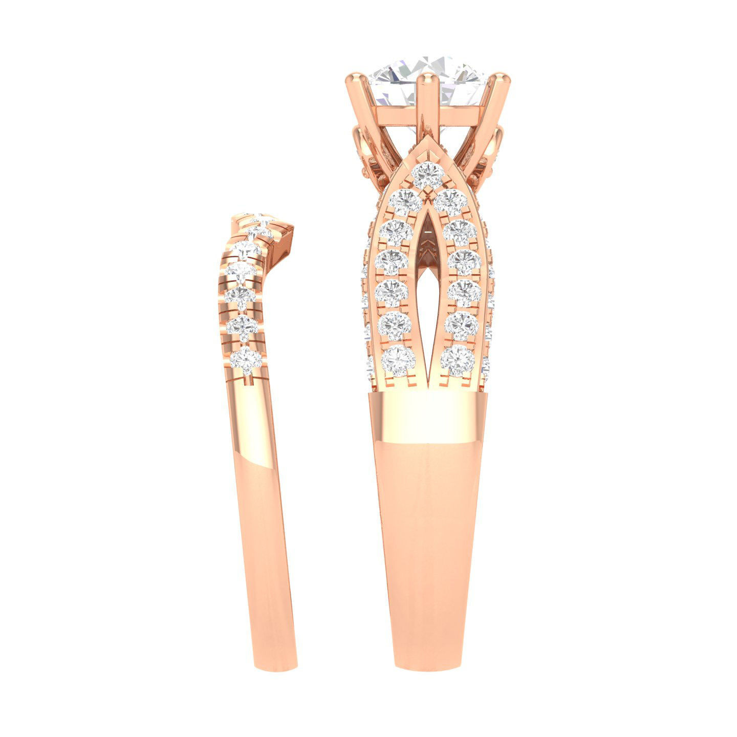 Solitaire Ring with Band - 137195 3D print model_3