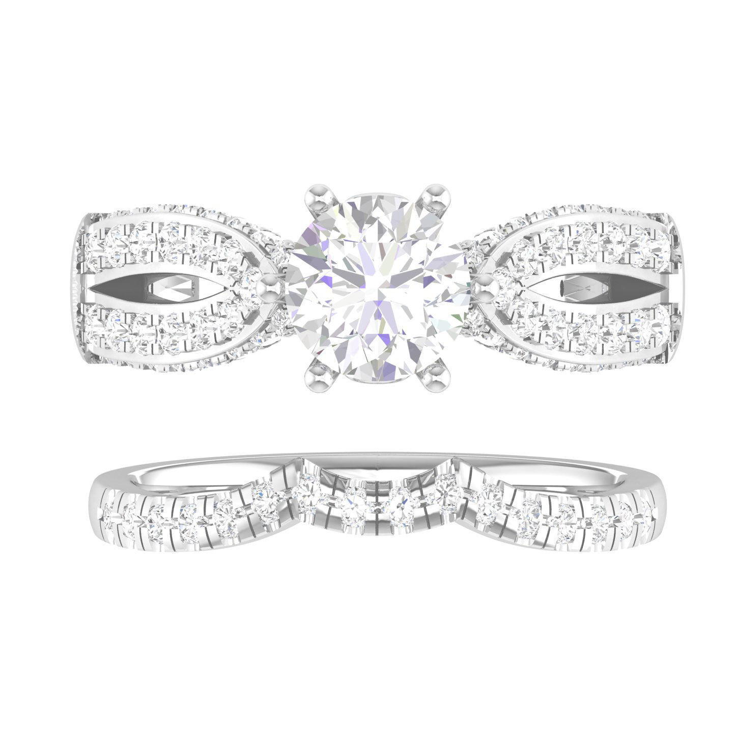 Solitaire Ring with Band - 137195 3D print model_4