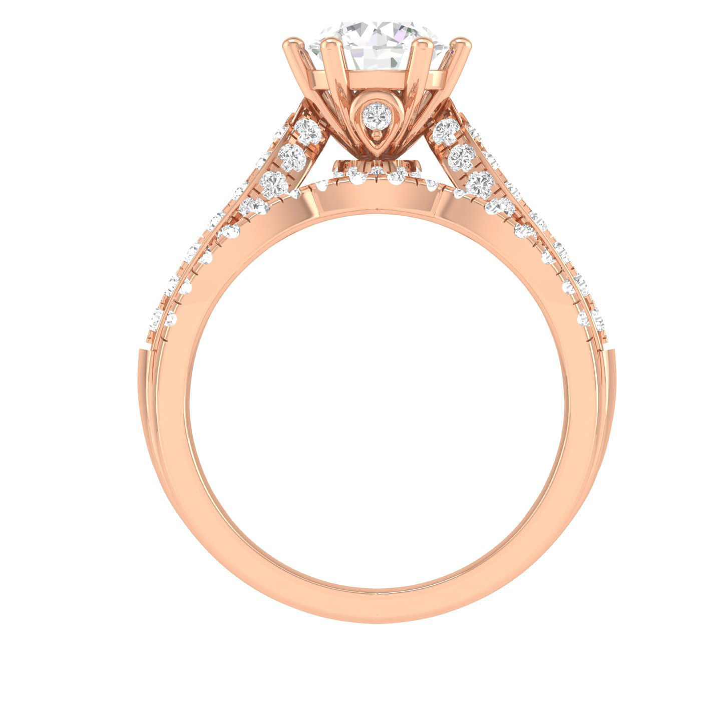 Solitaire Ring with Band - 137195 3D print model_2