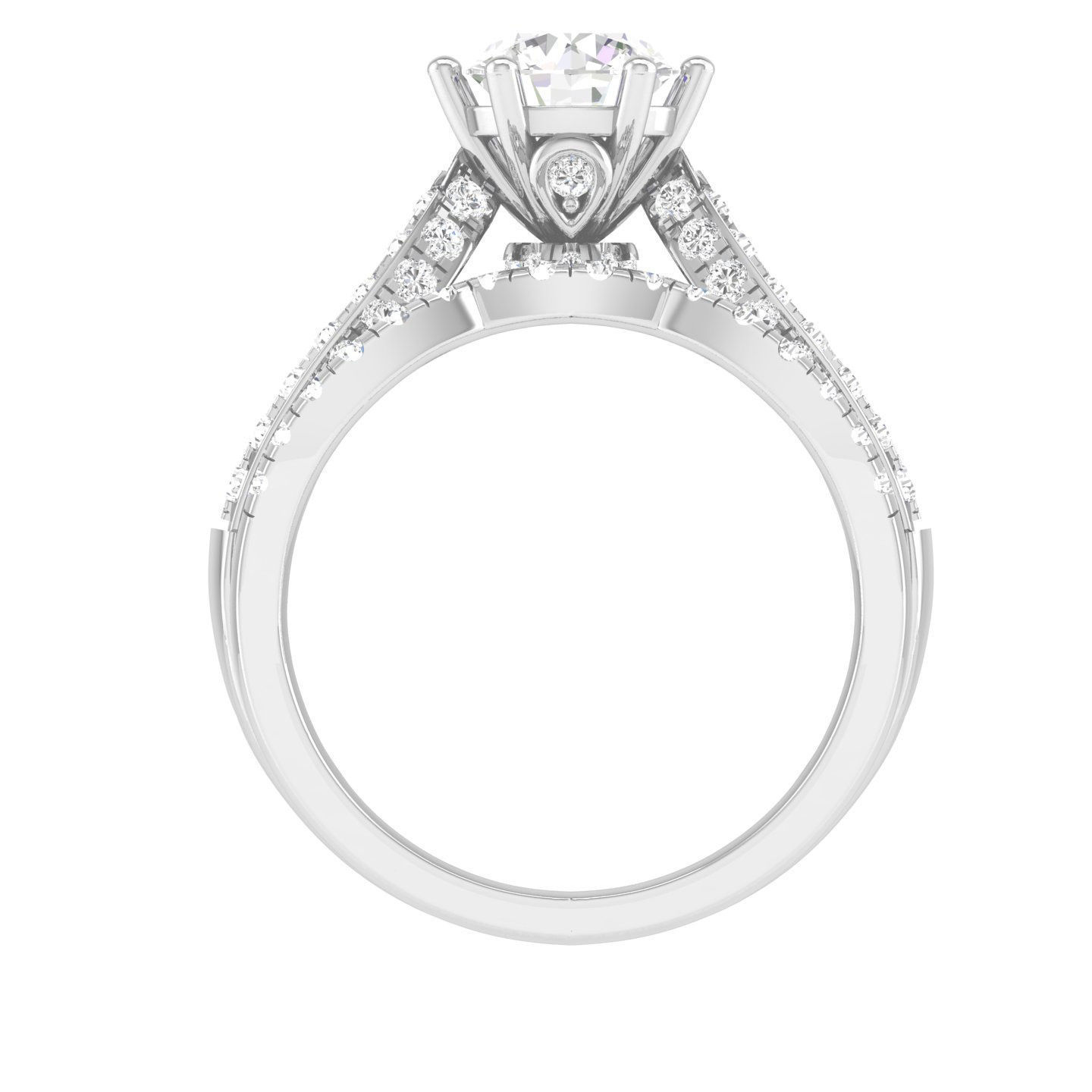 Solitaire Ring with Band - 137195 3D print model_5