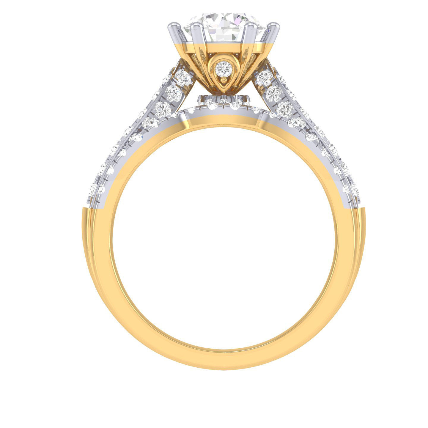 Solitaire Ring with Band - 137195 3D print model_9