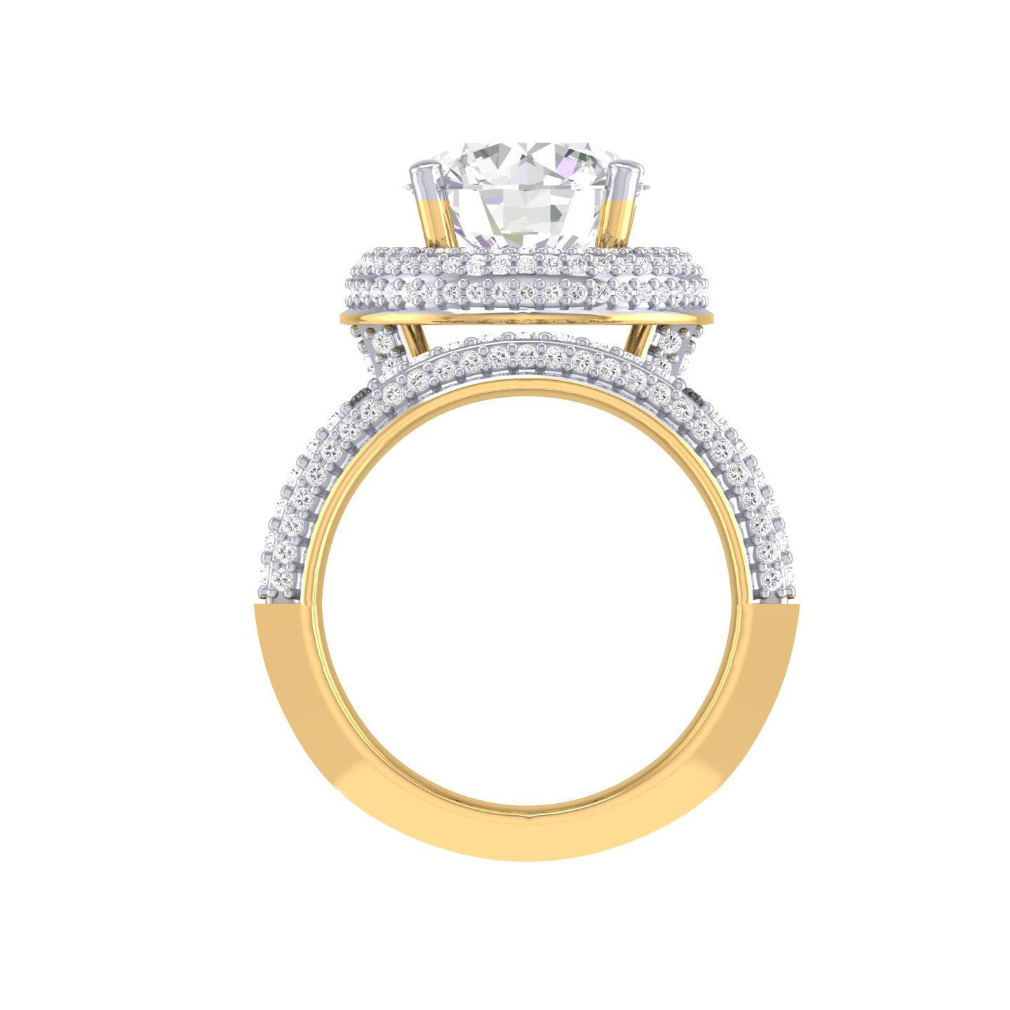 Solitaire Halo Ring with Band - 136639 3D print model_9