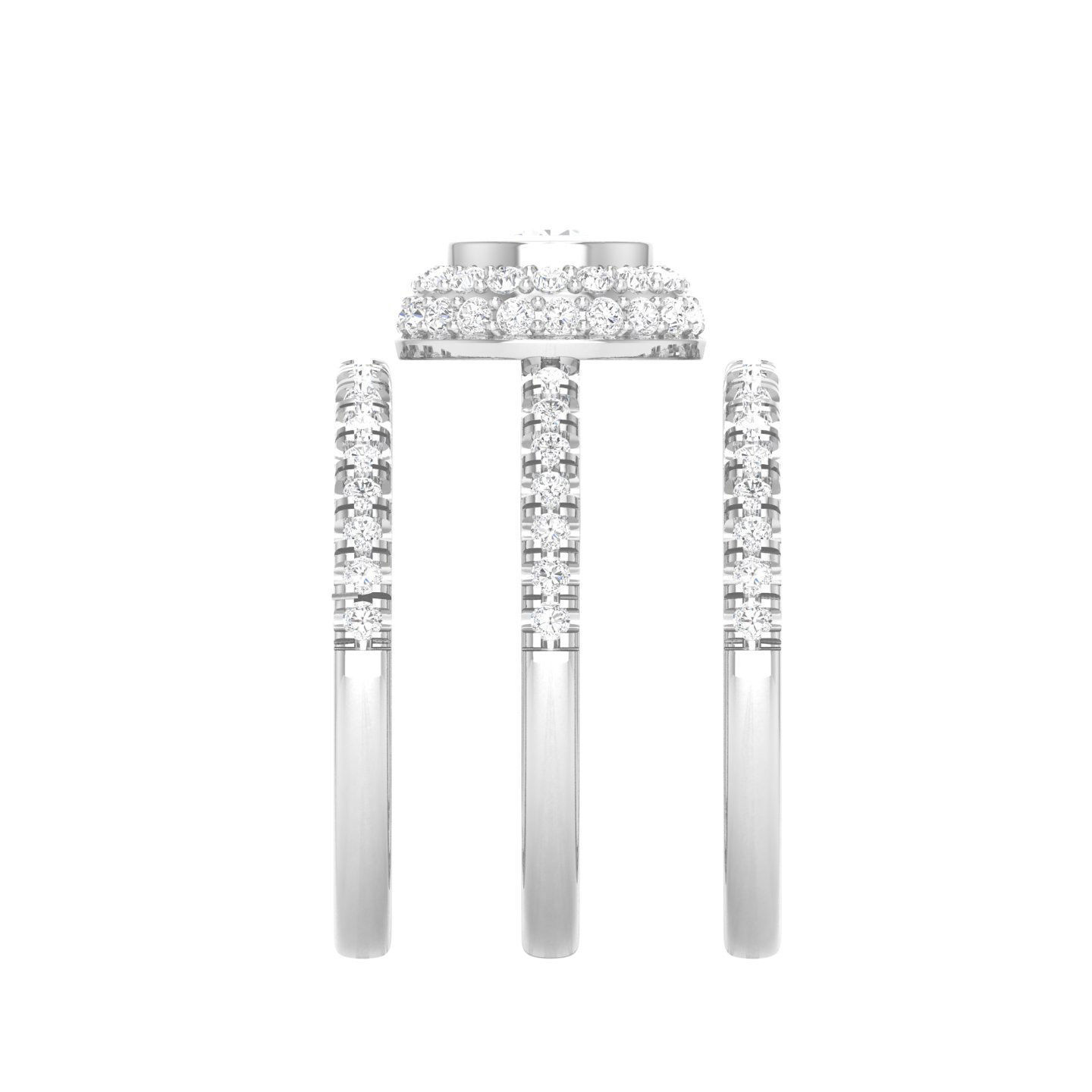 Solitaire Halo Ring with double band - 135812 3D print model_6