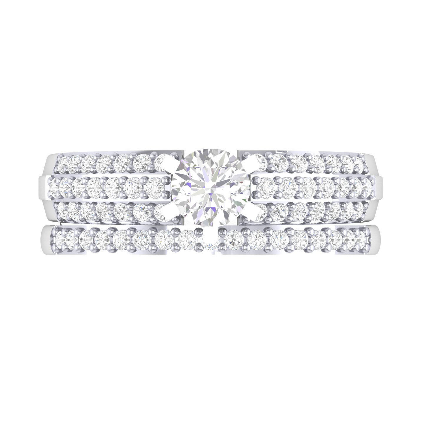 Solitaire Ring with Band - 129981 3D print model_4