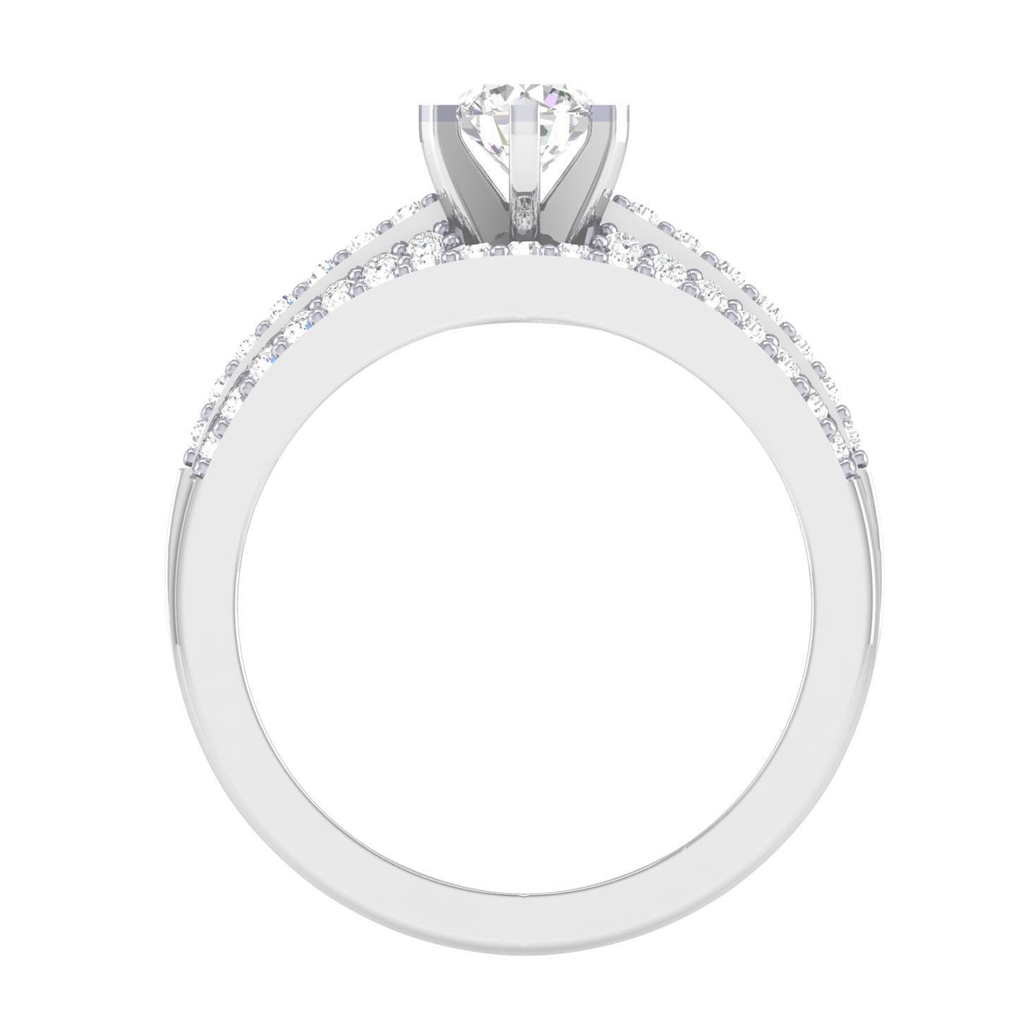 Solitaire Ring with Band - 129981 3D print model_5