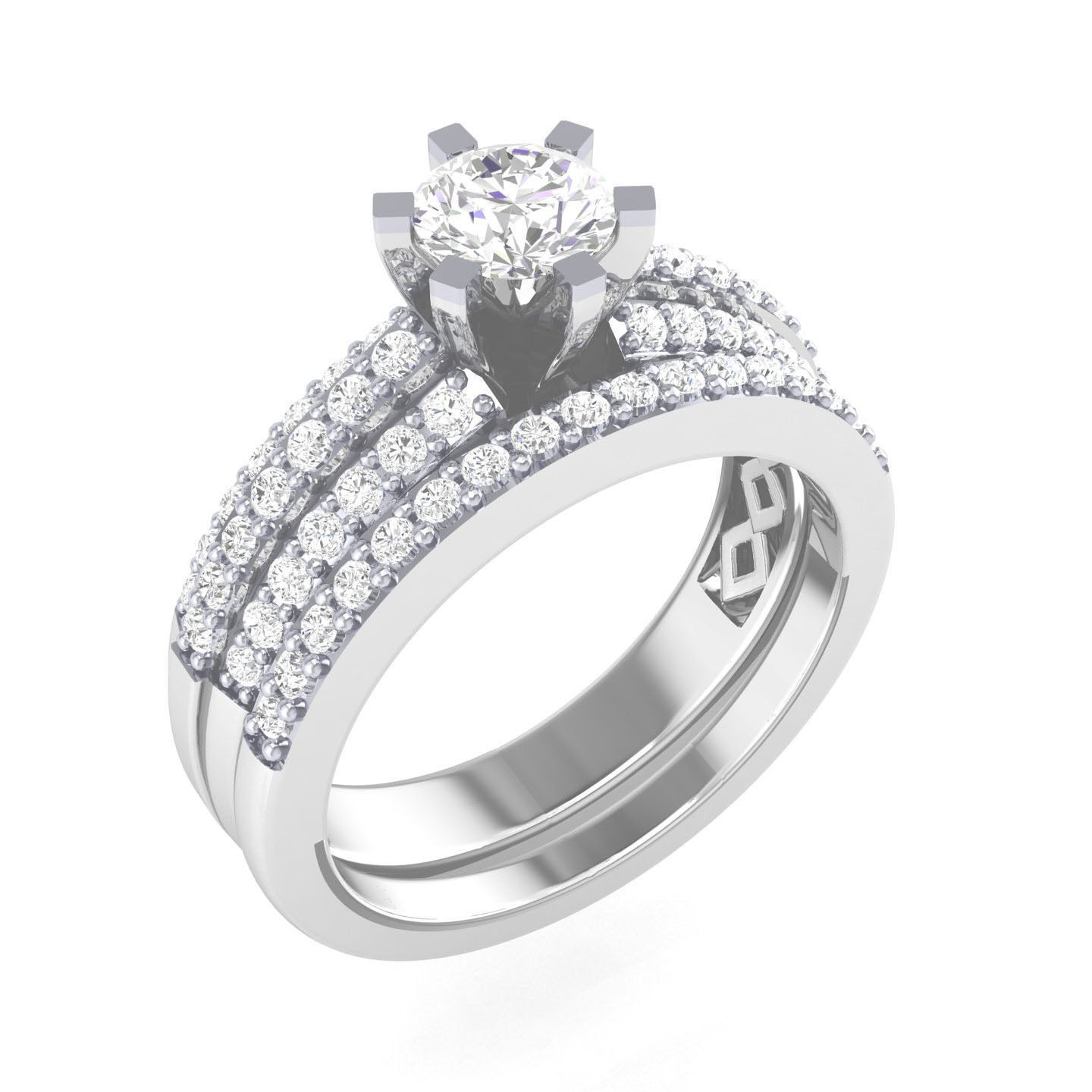 Solitaire Ring with Band - 129981 3D print model_7