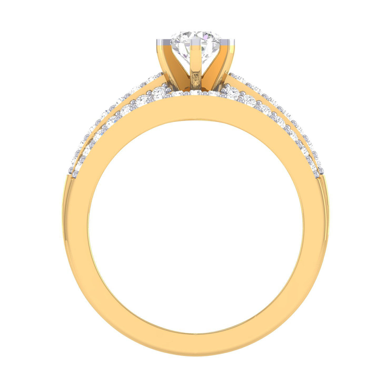 Solitaire Ring with Band - 129981 3D print model_9