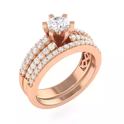 Solitaire Ring with Band - 129981 3D print model