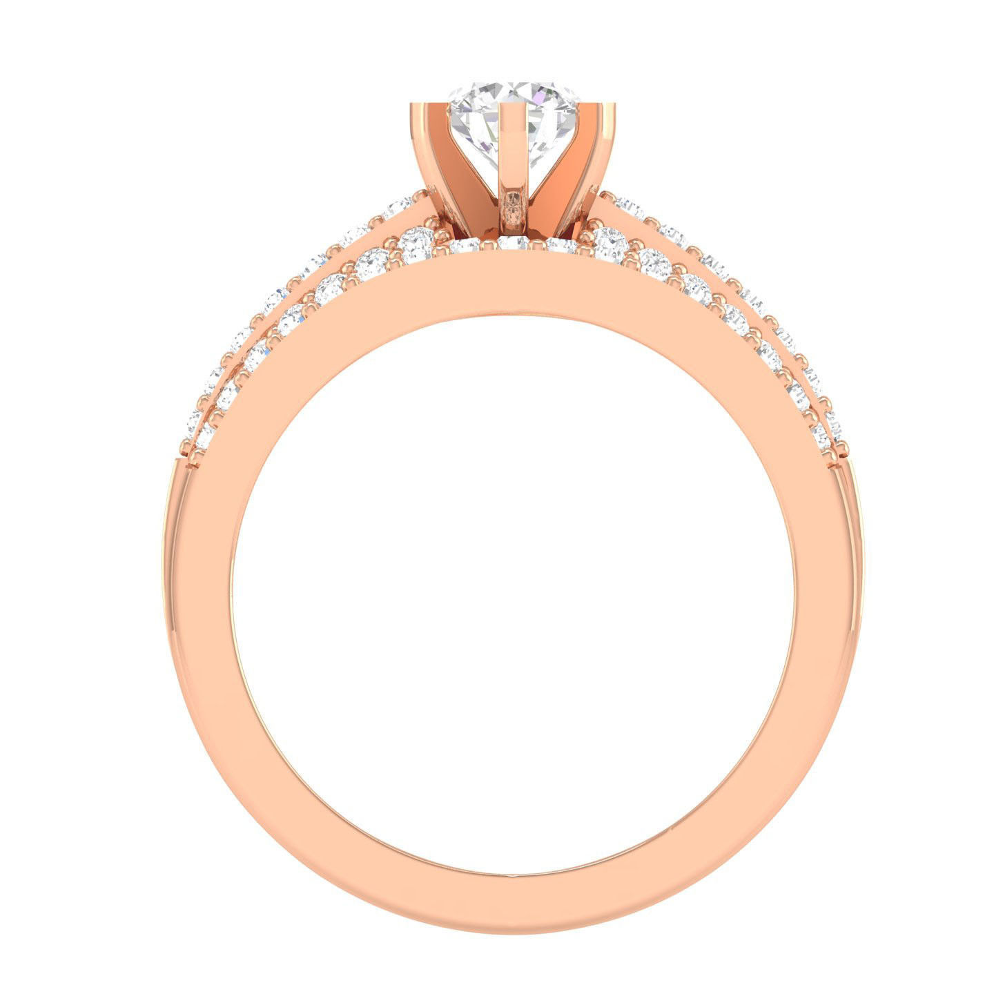 Solitaire Ring with Band - 129981 3D print model_2