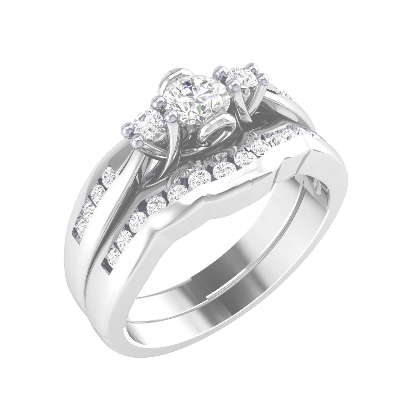 Solitaire Ring with Band - 129922 3D print model_7