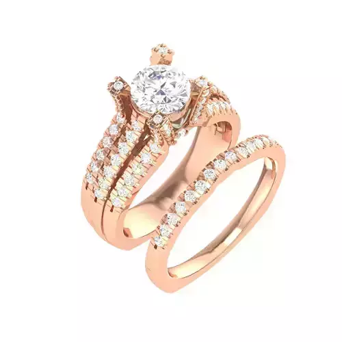 Solitaire Ring with Band - 128968 3D print model