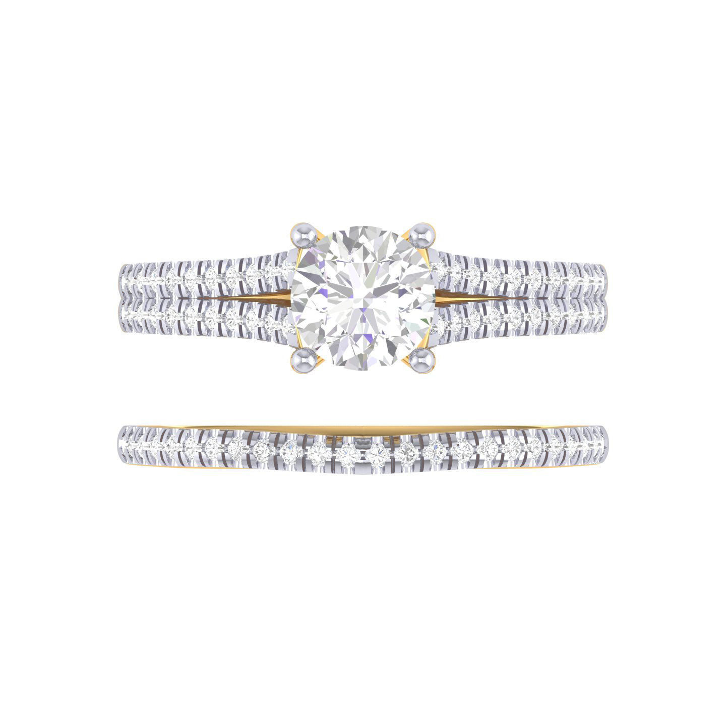 Solitaire Ring with Band - 128782 3D print model_8