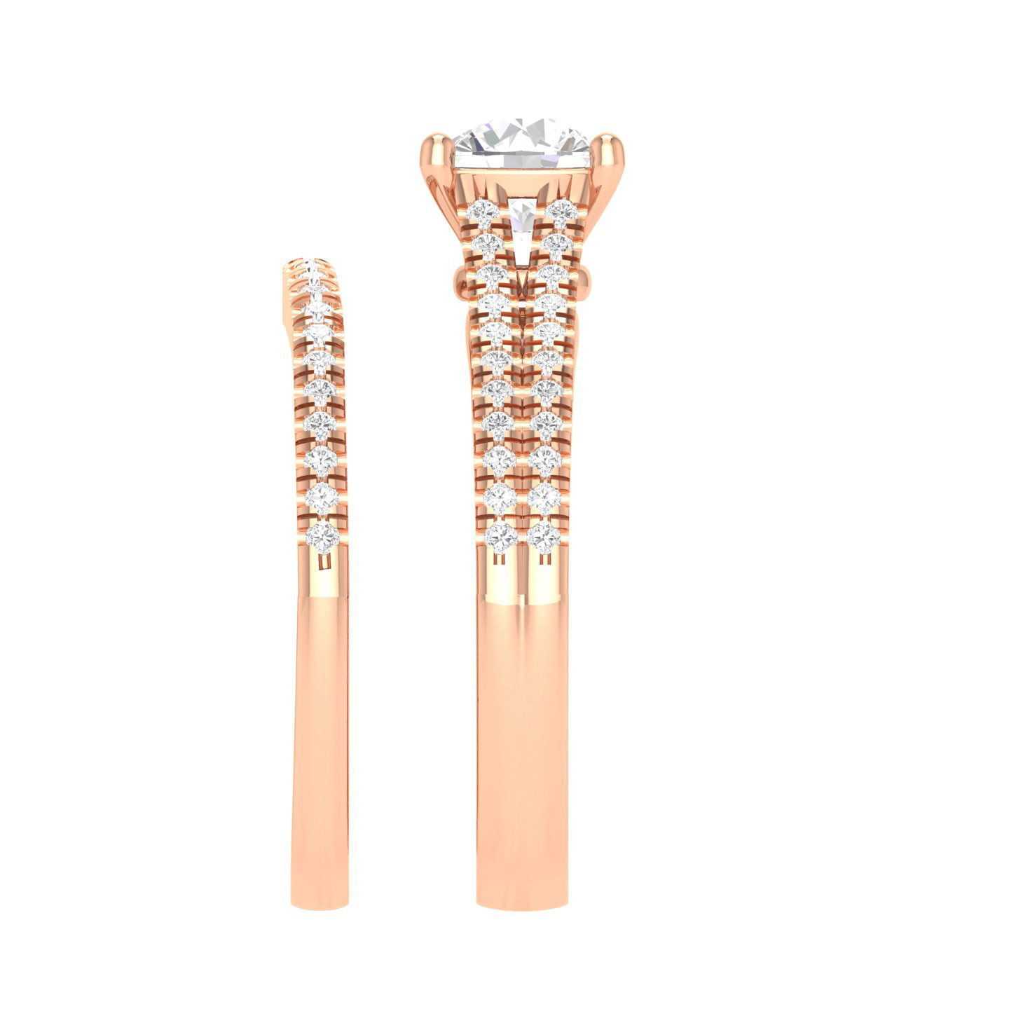 Solitaire Ring with Band - 128782 3D print model_3