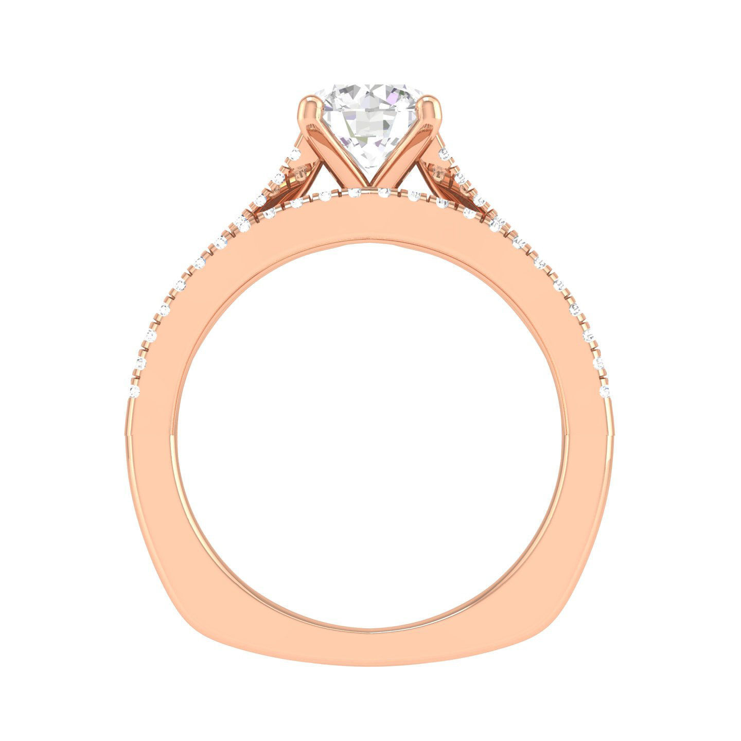 Solitaire Ring with Band - 128782 3D print model_2