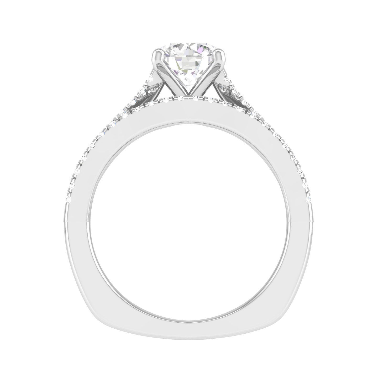 Solitaire Ring with Band - 128782 3D print model_5