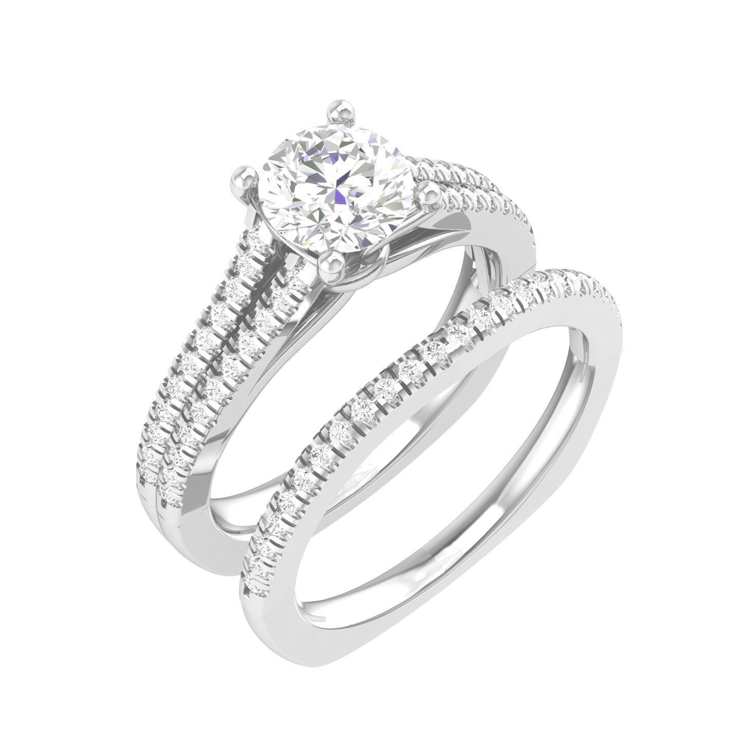 Solitaire Ring with Band - 128782 3D print model_7