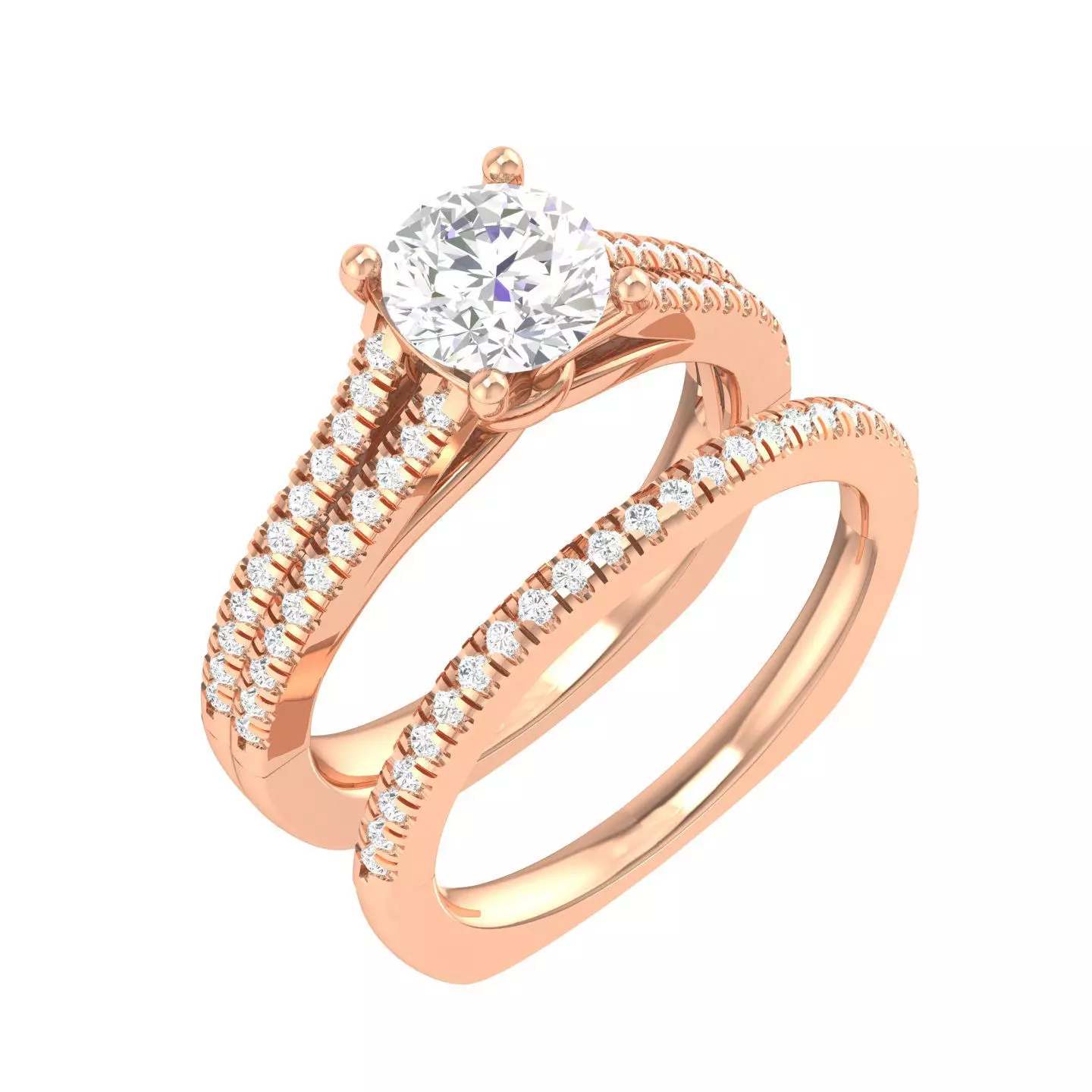 Solitaire Ring with Band - 128782 3D print model_0