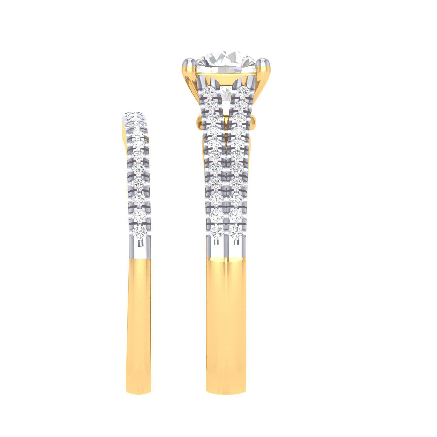 Solitaire Ring with Band - 128782 3D print model_10