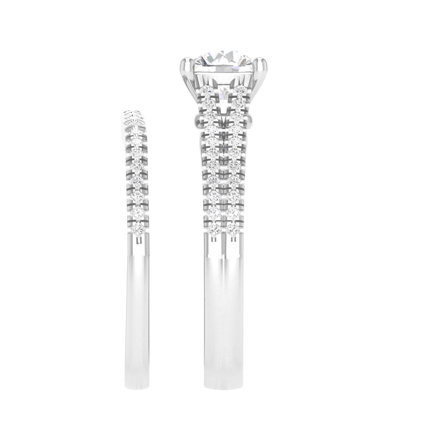 Solitaire Ring with Band - 128782 3D print model_6