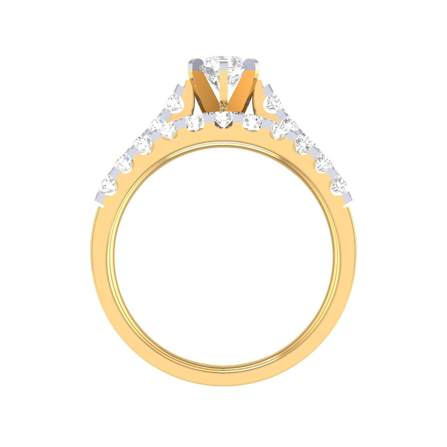 Solitaire Ring with Band - 128651 3D print model_9