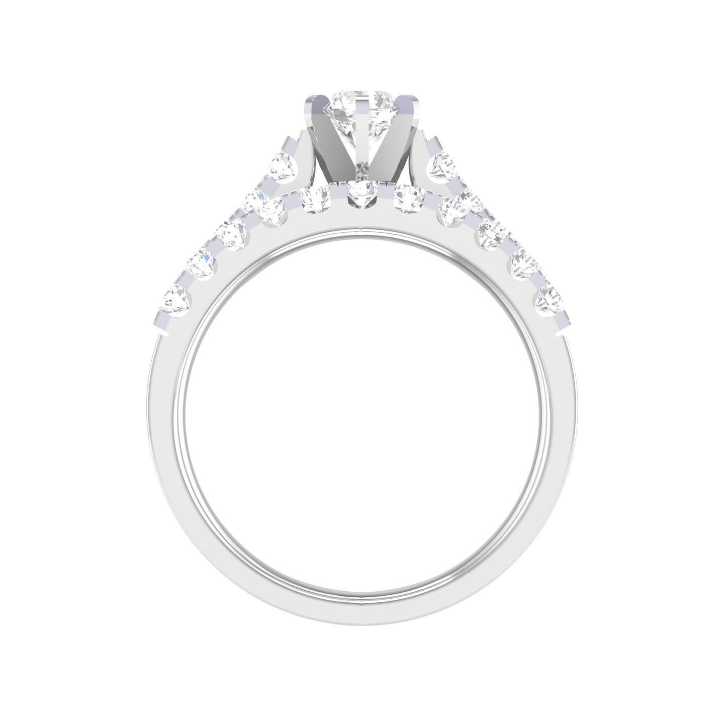 Solitaire Ring with Band - 128651 3D print model_5