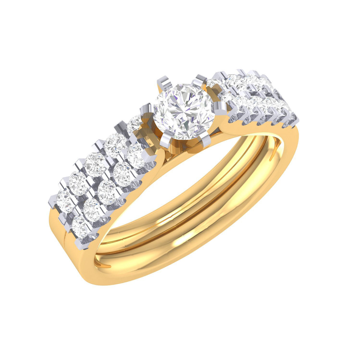 Solitaire Ring with Band - 128651 3D print model_11