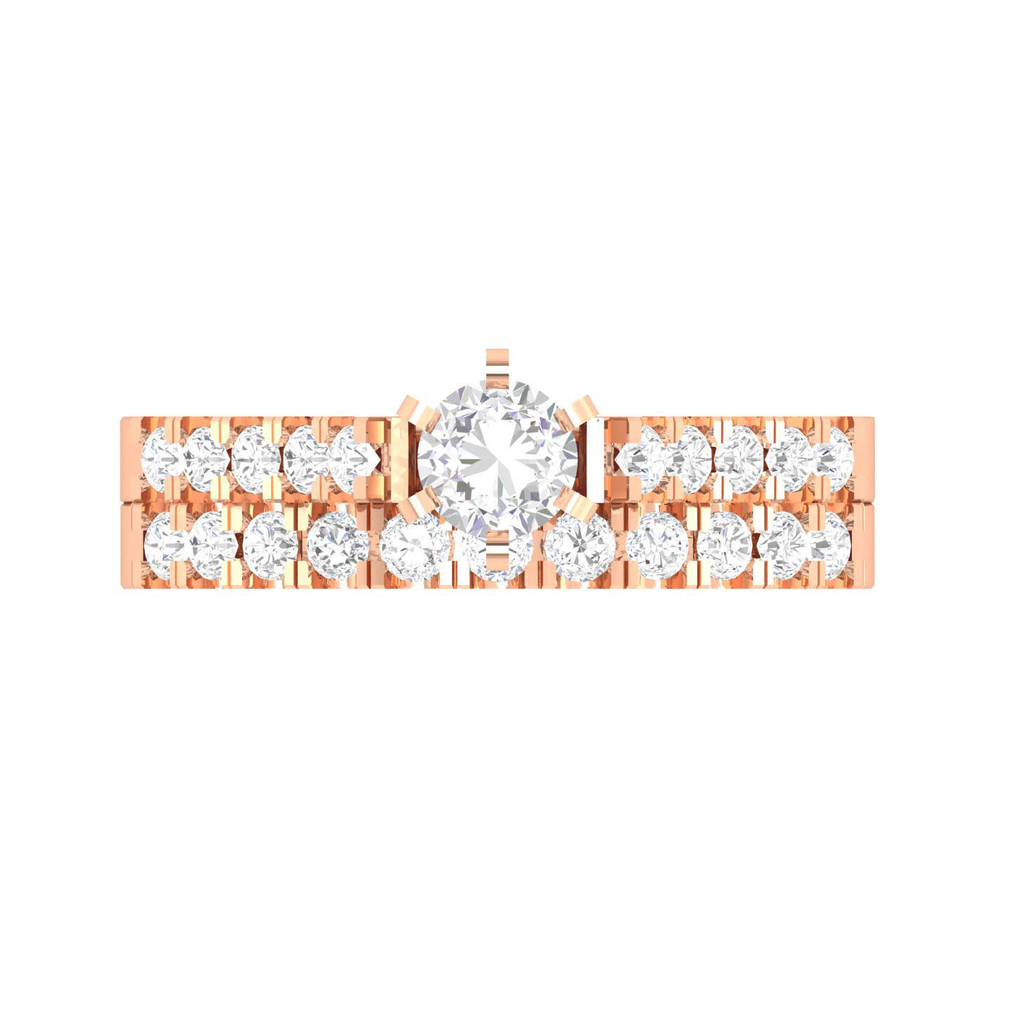 Solitaire Ring with Band - 128651 3D print model_1