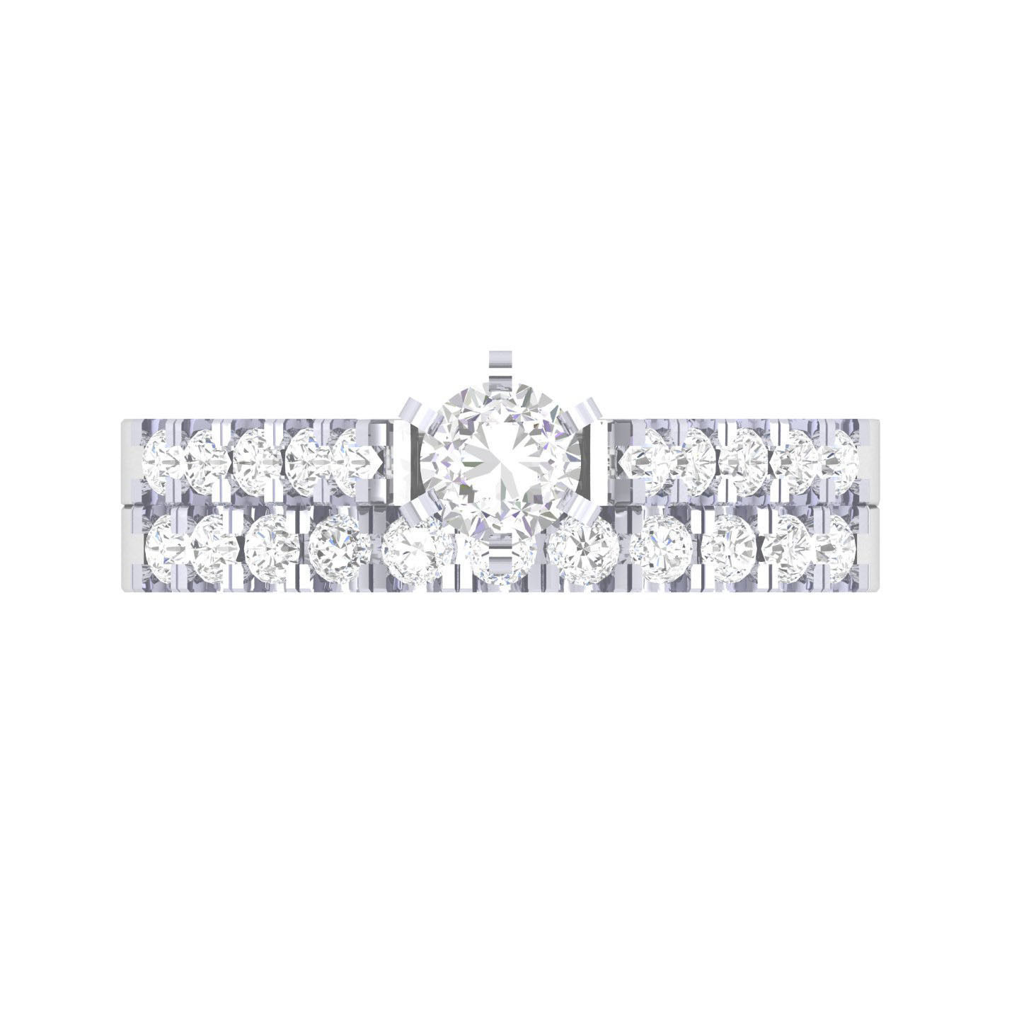 Solitaire Ring with Band - 128651 3D print model_4