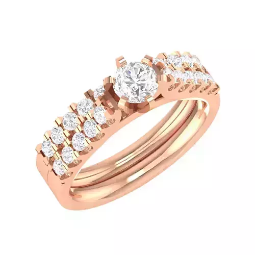 Solitaire Ring with Band - 128651 3D print model