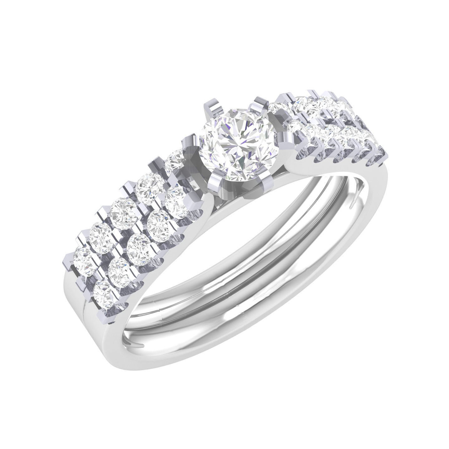 Solitaire Ring with Band - 128651 3D print model_7