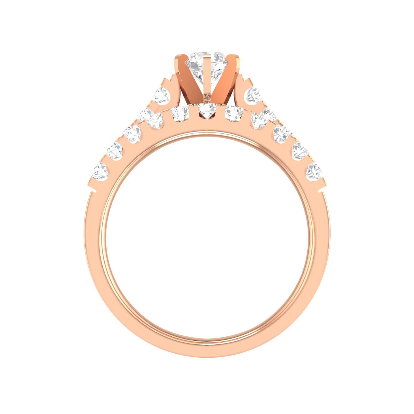 Solitaire Ring with Band - 128651 3D print model_2