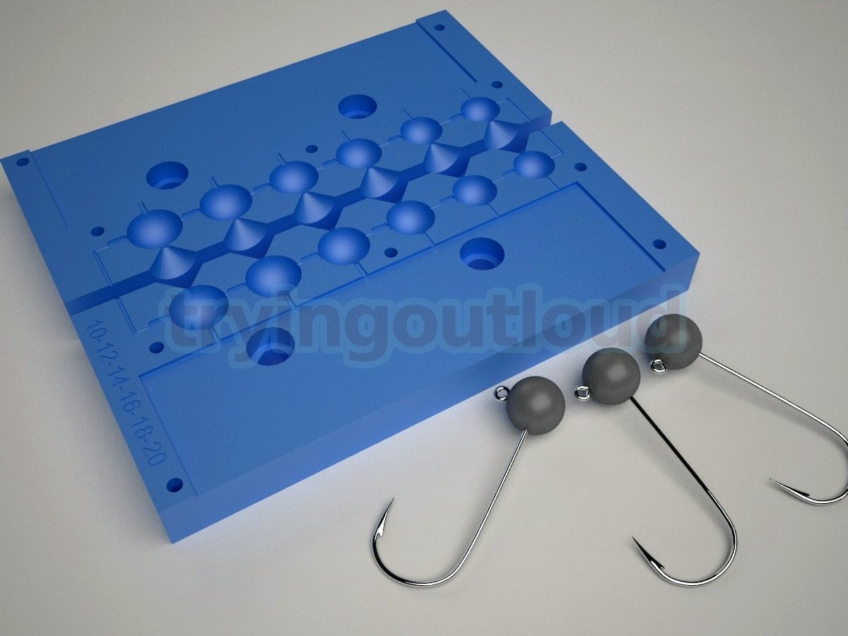 10-20GR Std Round Jighead Mold 3D print model_1
