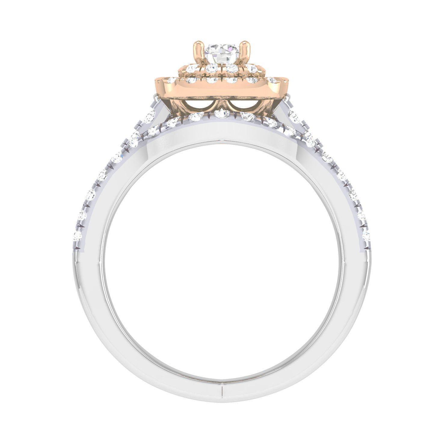 Solitaire Halo Ring with Band - 127939 3D print model_5
