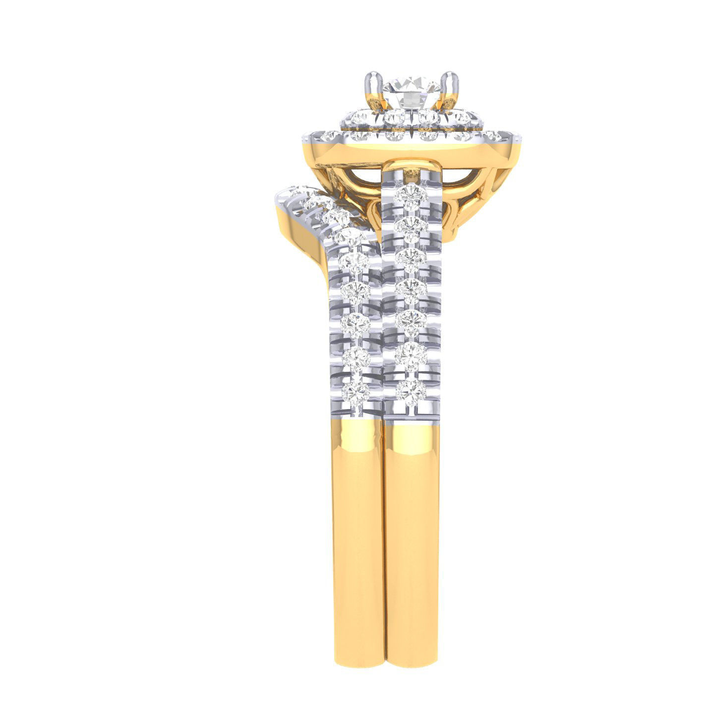 Solitaire Halo Ring with Band - 127939 3D print model_10