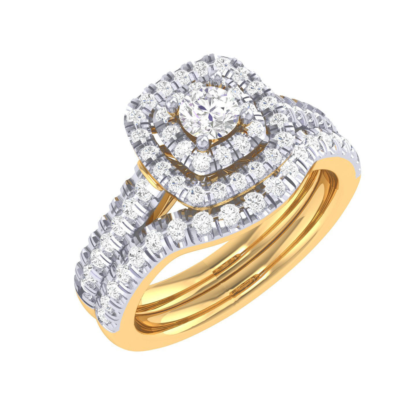 Solitaire Halo Ring with Band - 127939 3D print model_8