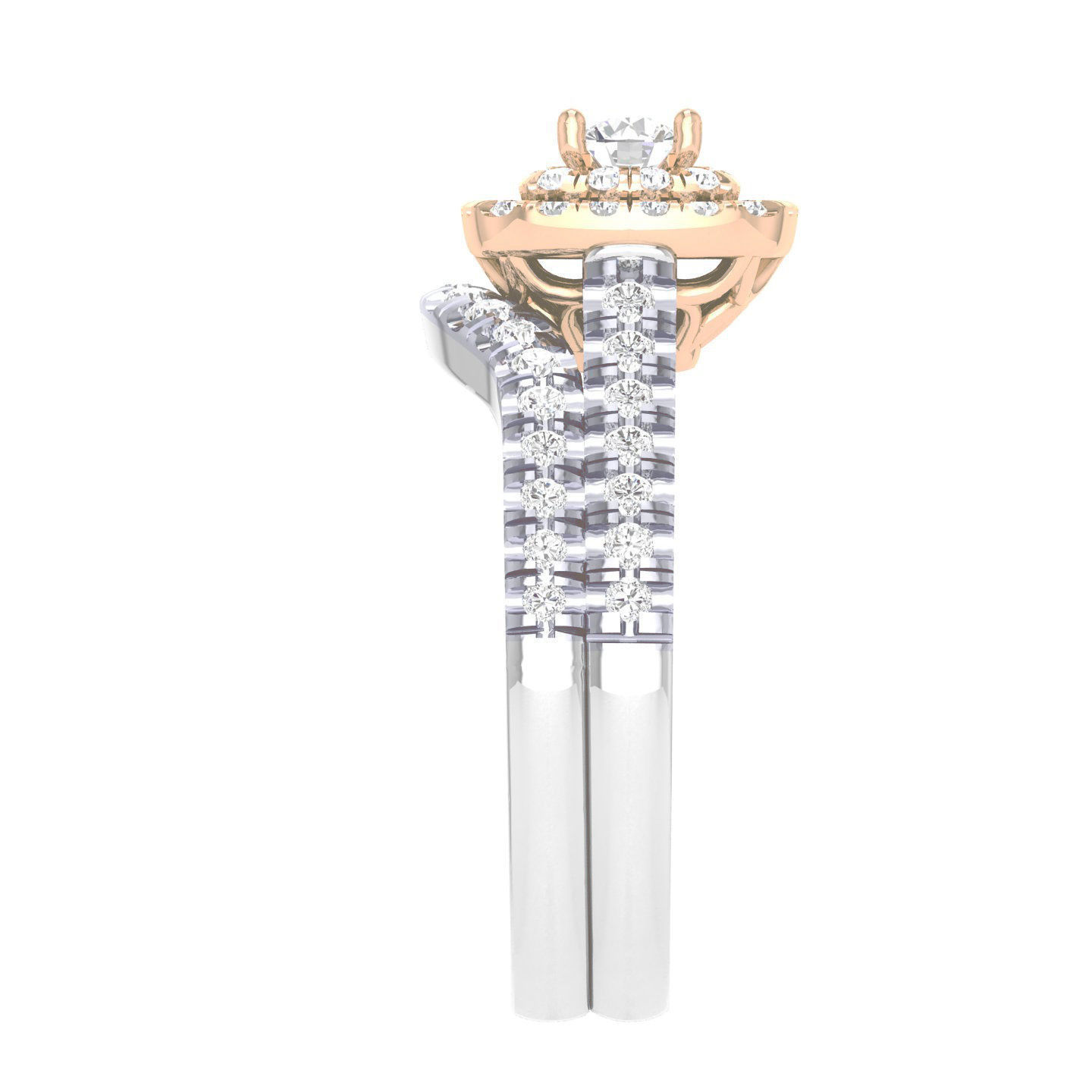 Solitaire Halo Ring with Band - 127939 3D print model_6