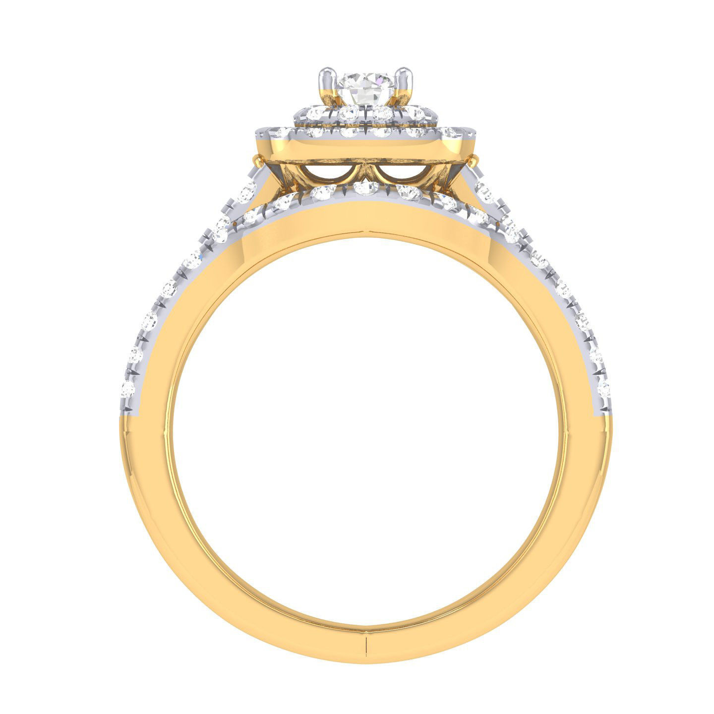 Solitaire Halo Ring with Band - 127939 3D print model_9