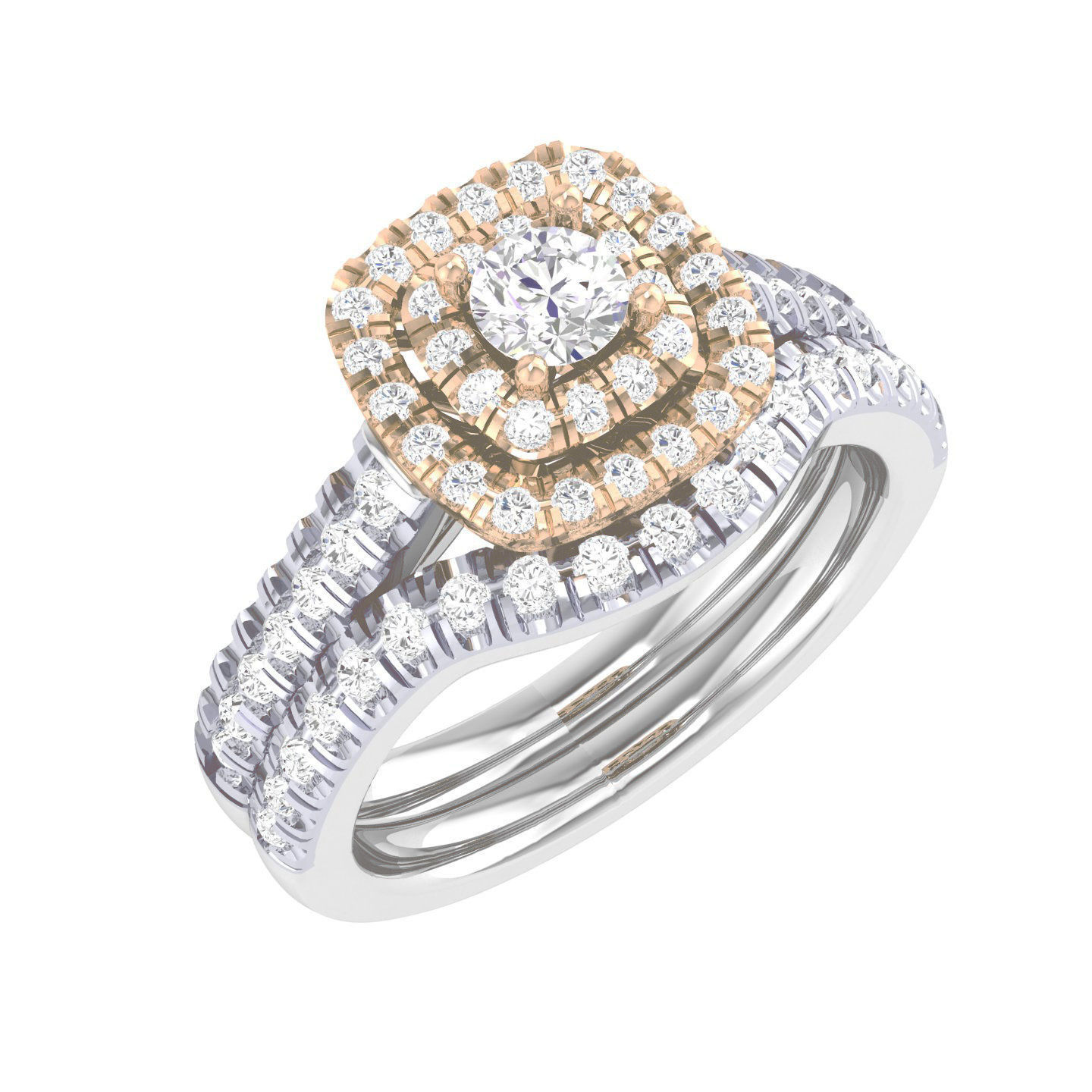 Solitaire Halo Ring with Band - 127939 3D print model_7