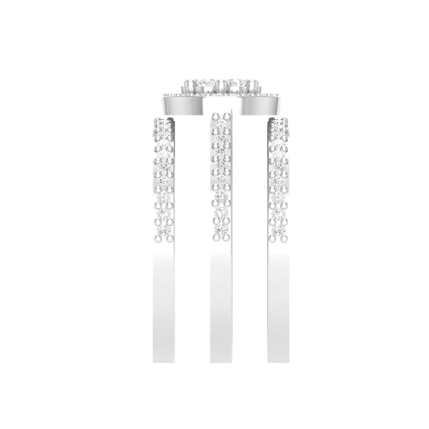 Solitaire Halo Ring with double band - 127058 3D print model_6