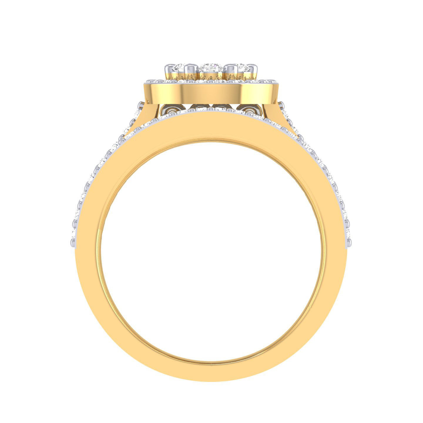 Solitaire Halo Ring with double band - 127058 3D print model_9