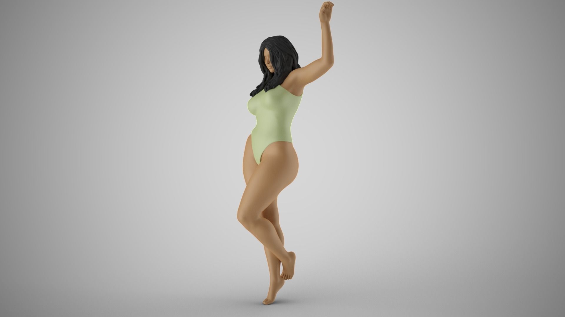 Girl Putting Hand on Shelf 3D print model_10