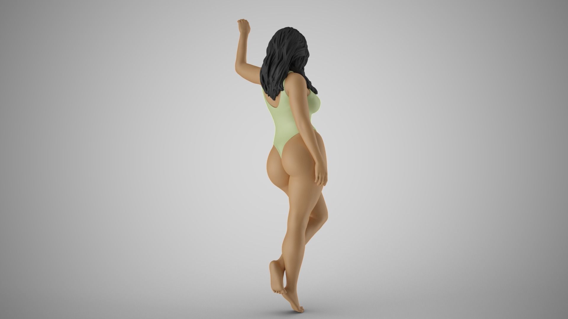 Girl Putting Hand on Shelf 3D print model_6