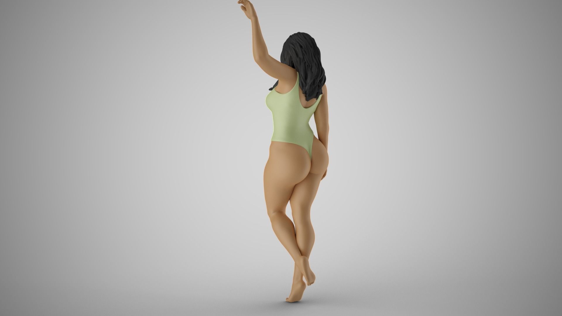 Girl Putting Hand on Shelf 3D print model_8