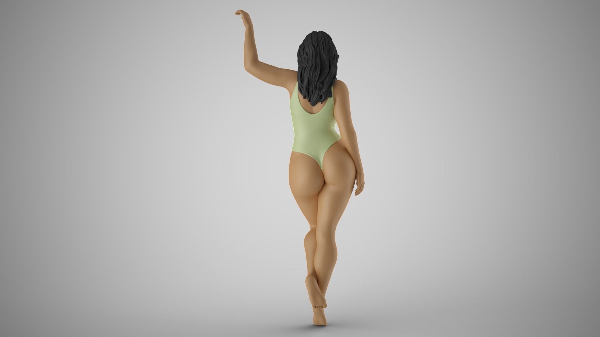 Girl Putting Hand on Shelf 3D print model_7