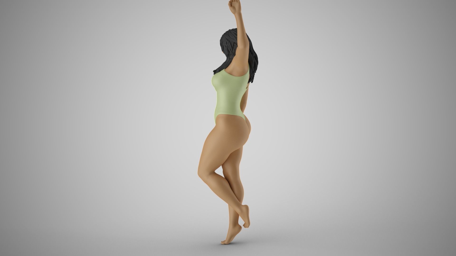 Girl Putting Hand on Shelf 3D print model_9