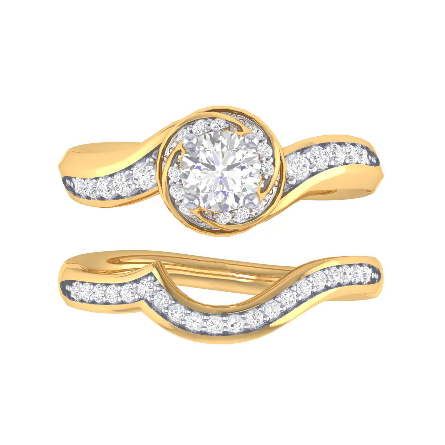 Solitaire Ring with band - 108767 3D print model_8
