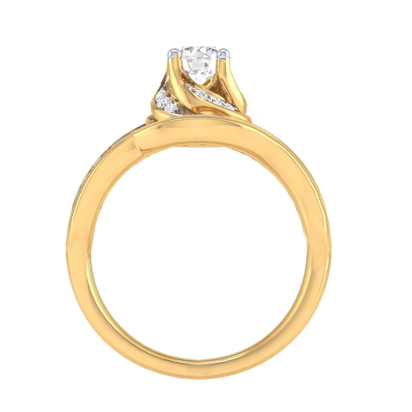 Solitaire Ring with band - 108767 3D print model_9