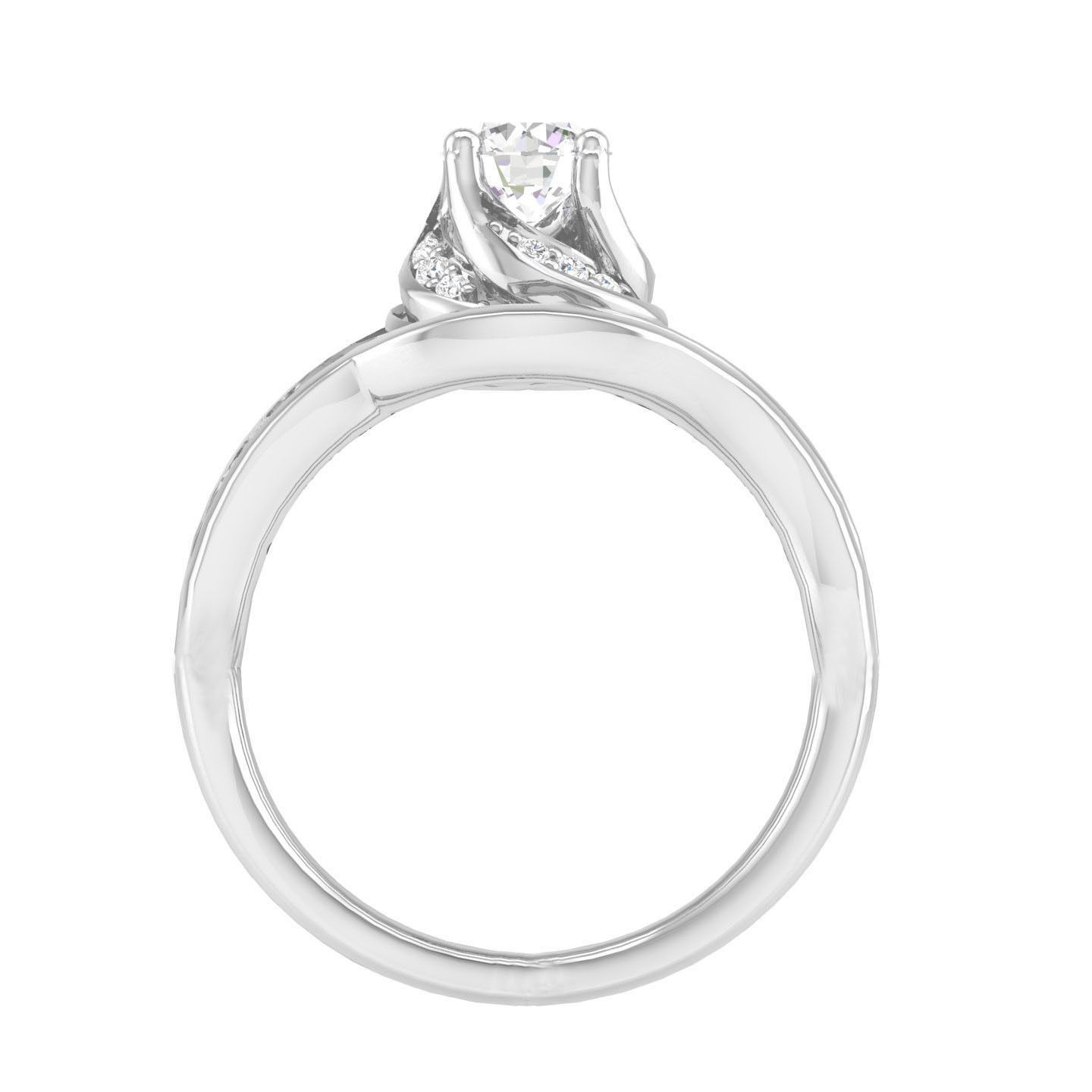 Solitaire Ring with band - 108767 3D print model_5