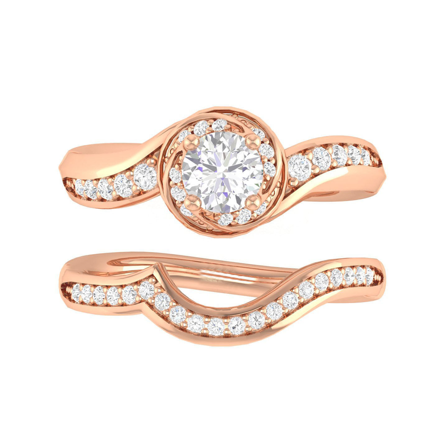 Solitaire Ring with band - 108767 3D print model_1